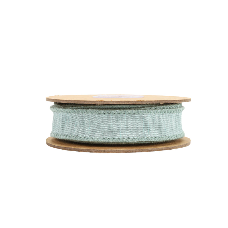 1" Wired Dupioni Ribbon | Seafoam | 10 Yard Roll