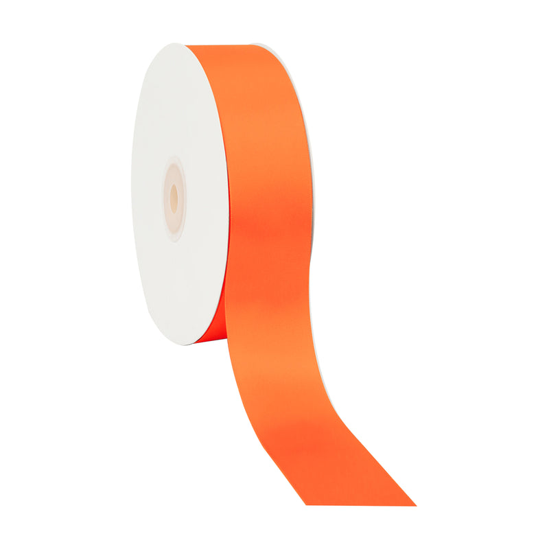 1 1/2" Single Face Satin Ribbon | Torrid Orange (750) | 50 Yard Roll