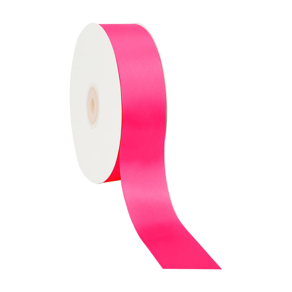 1 1/2" Single Face Satin Ribbon | Shocking Pink (175) | 50 Yard Roll