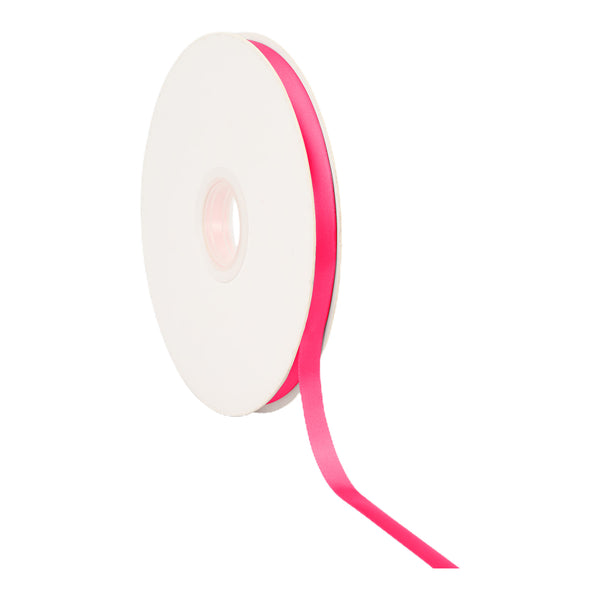 3/8" Single Face Satin Ribbon | Shocking Pink (175) | 100 Yard Roll