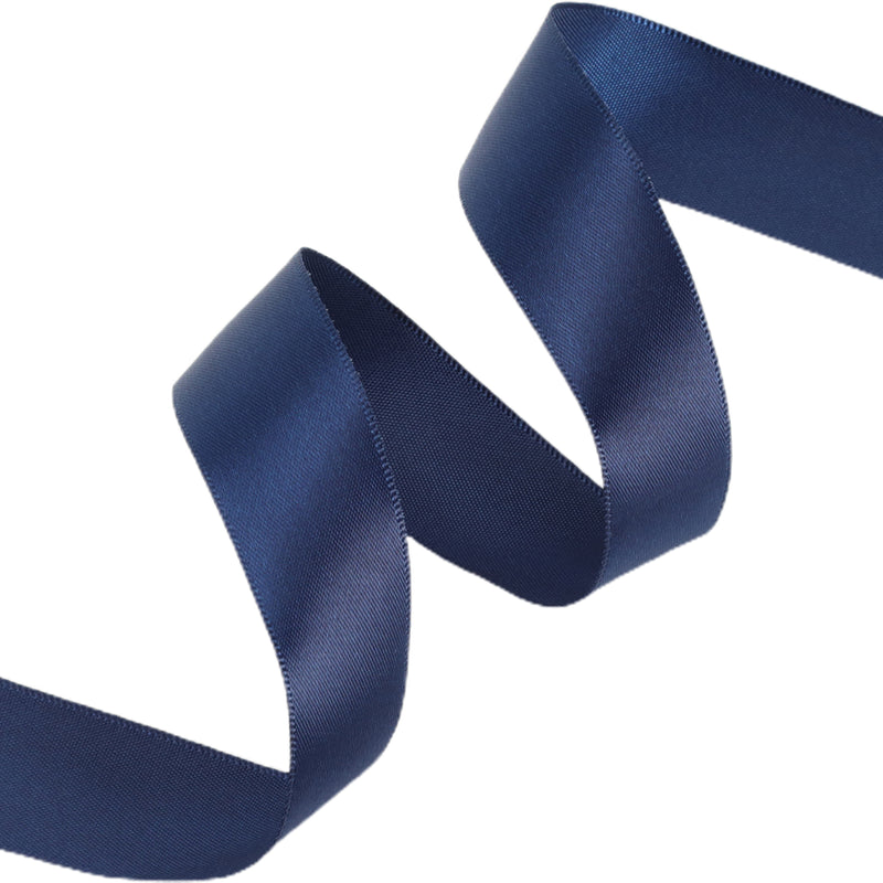 7/8" Single Face Satin Ribbon | Navy (370) | 100 Yard Roll