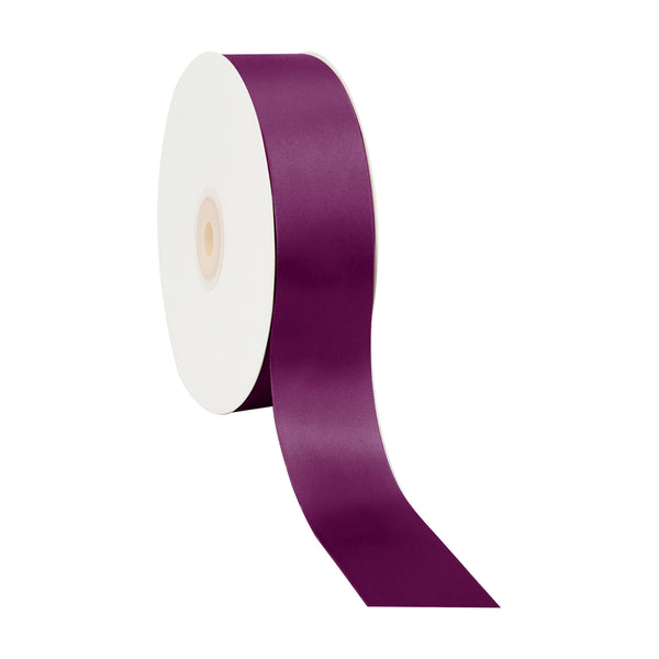 1 1/2" Single Face Satin Ribbon | Wine (275) | 50 Yard Roll