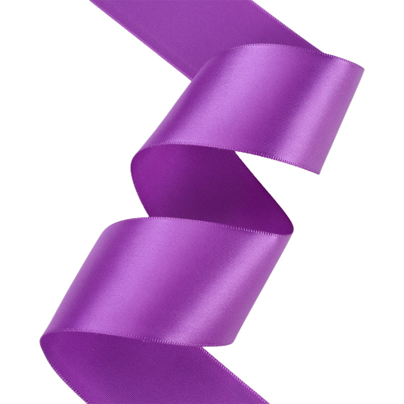 1 1/2" Single Face Satin Ribbon | Purple (465) | 50 Yard Roll