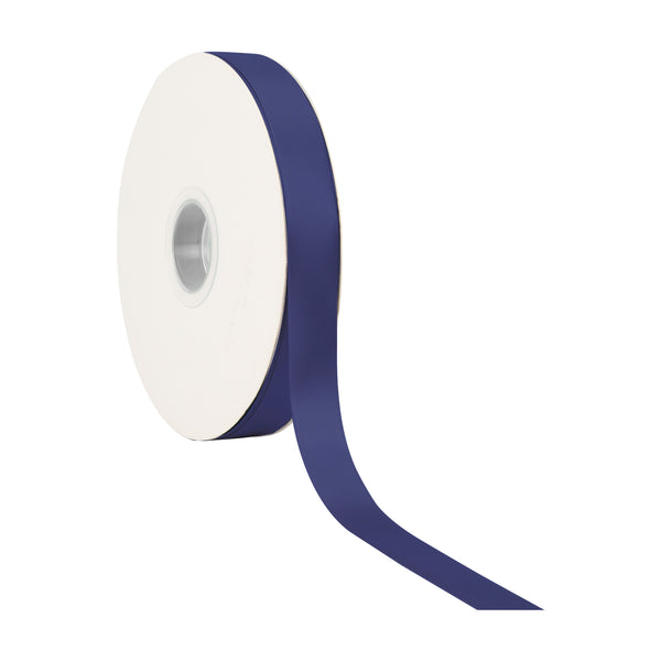 7/8" Single Face Satin Ribbon | Navy (370) | 100 Yard Roll