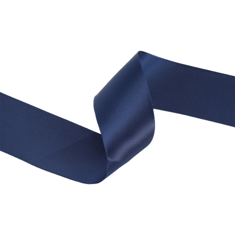 1 1/2" Single Face Satin Ribbon | Navy (370) | 50 Yard Roll