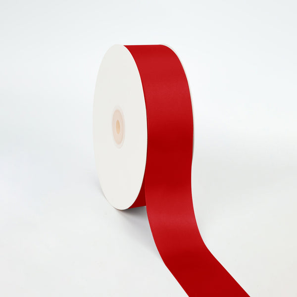 1 1/2" Single Face Satin Ribbon | Red (250) | 50 Yard Roll