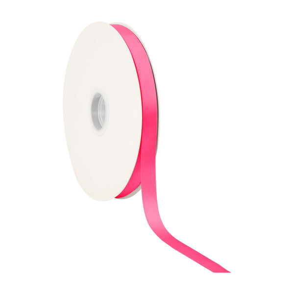 5/8" Single Face Satin Ribbon | Shocking Pink (175) | 100 Yard Roll