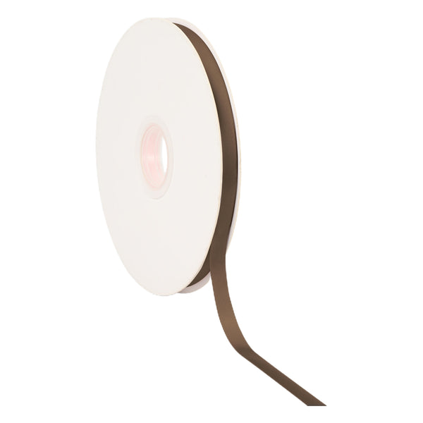 3/8" Single Face Satin Ribbon | Brown (850) | 100 Yard Roll