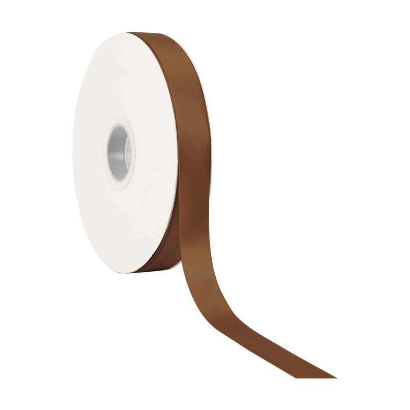 7/8" Single Face Satin Ribbon | Brown (850) | 100 Yard Roll