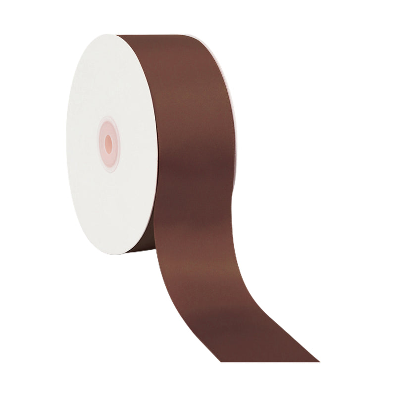 2 1/4" Double Face Satin Ribbon | Brown (850) | 50 Yard Roll