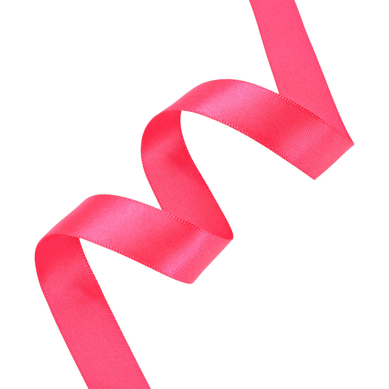 3/8" Double Face Satin Ribbon | Shocking Pink (175) | 100 Yard Roll