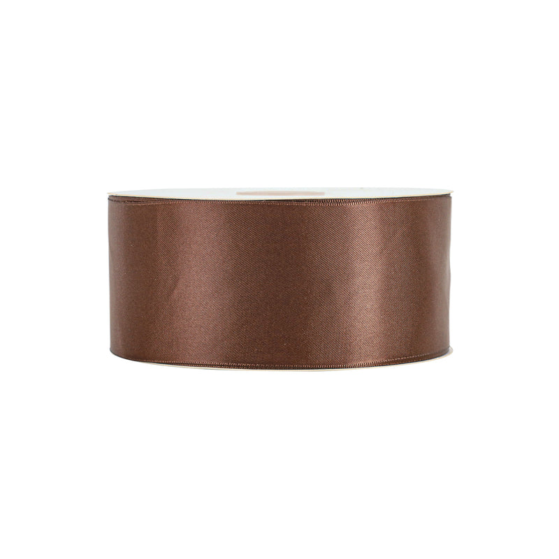 2 1/4" Double Face Satin Ribbon | Brown (850) | 50 Yard Roll