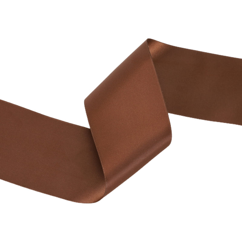 2 1/4" Double Face Satin Ribbon | Brown (850) | 50 Yard Roll