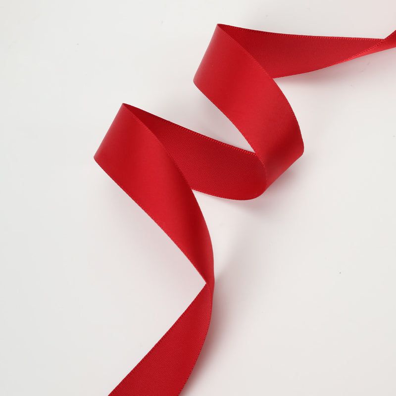 7/8" Double Face Satin Ribbon | Red (250) | 100 Yard Roll