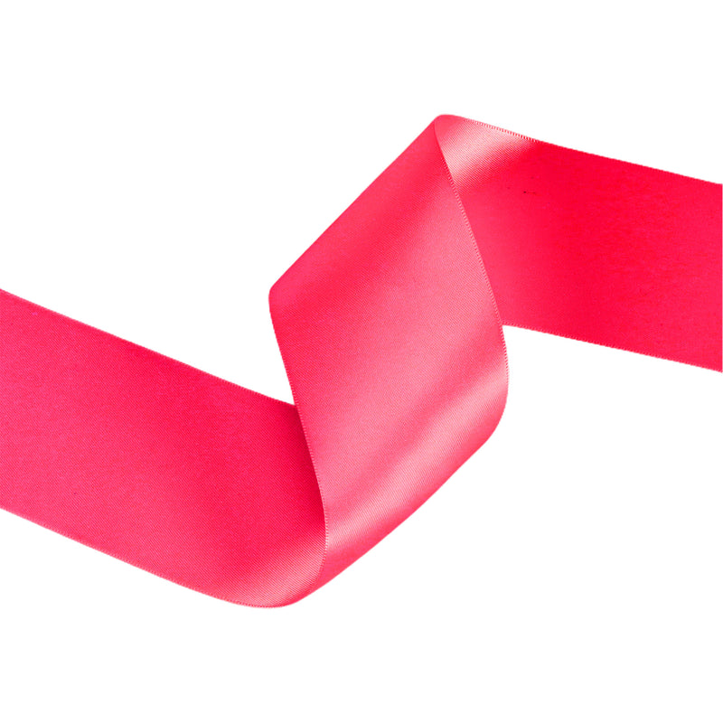 2 1/4" Double Face Satin Ribbon | Shocking Pink (175) | 50 Yard Roll