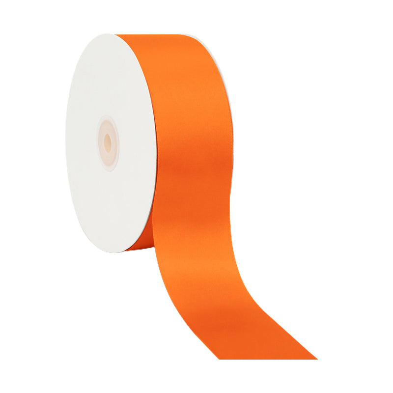 2 1/4" Double Face Satin Ribbon | Torrid Orange (750) | 50 Yard Roll