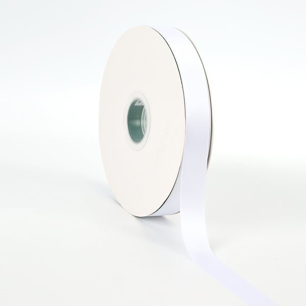 7/8" Double Face Satin Ribbon | White (029) | 100 Yard Roll