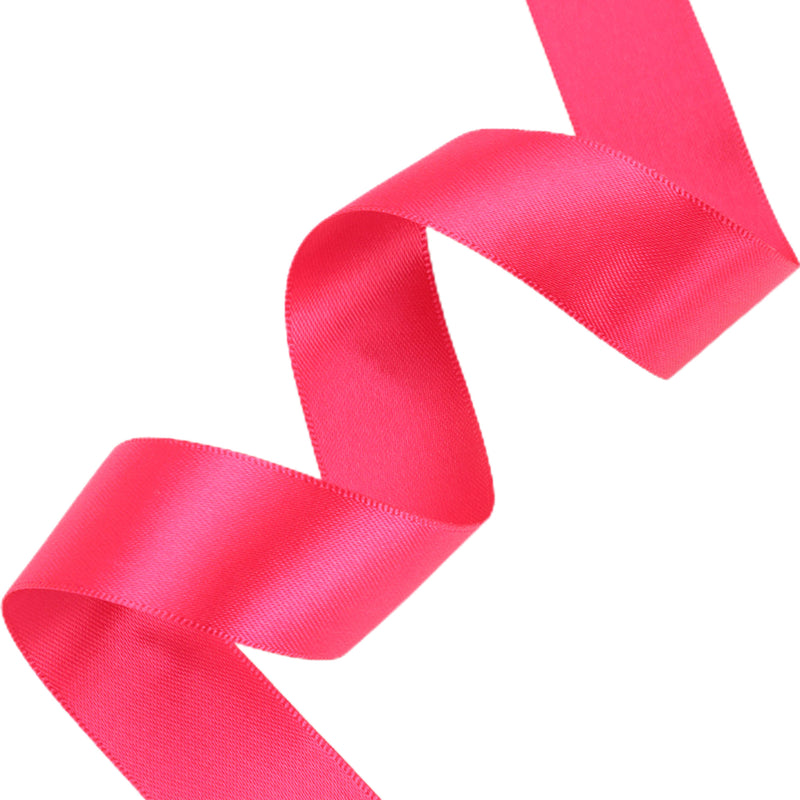 7/8" Double Face Satin Ribbon | Shocking Pink (175) | 100 Yard Roll