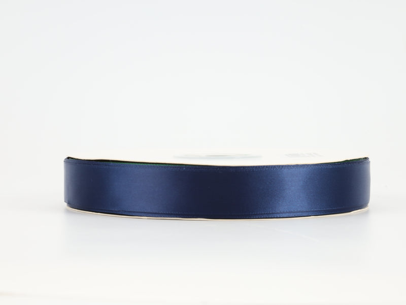 7/8" Double Face Satin Ribbon | Navy (370) | 100 Yard Roll