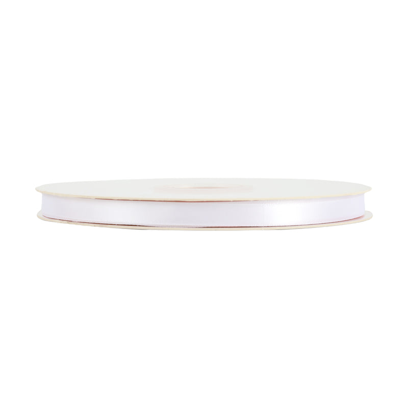 3/8" Double Face Satin Ribbon | White (029) | 100 Yard Roll