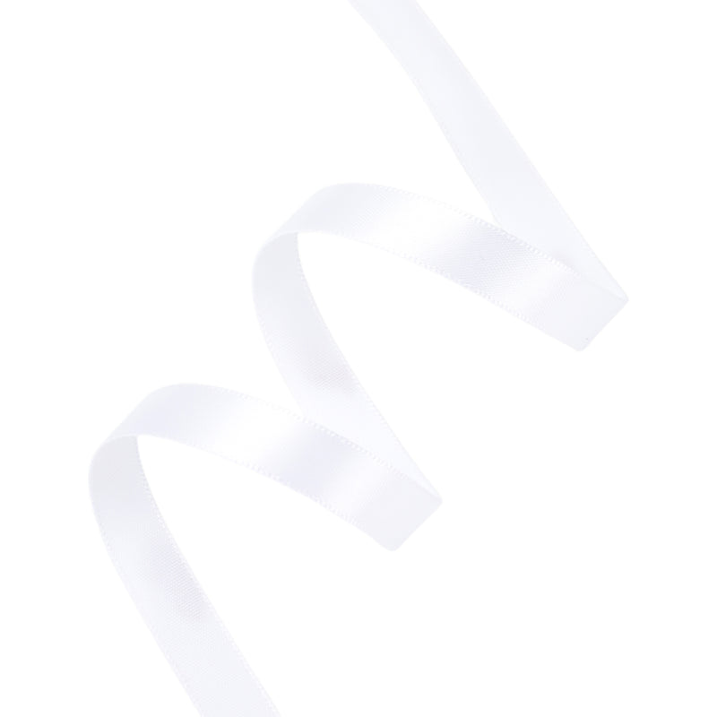 3/8" Double Face Satin Ribbon | White (029) | 100 Yard Roll