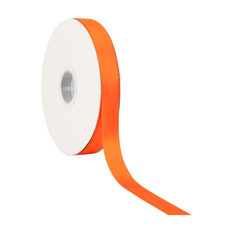 7/8" Double Face Satin Ribbon | Torrid Orange (750) | 100 Yard Roll