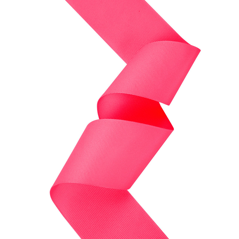 2 1/4" Textured Grosgrain Ribbon | Shocking Pink (175) | 50 Yard Roll