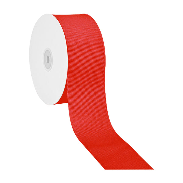 2 1/4" Textured Grosgrain Ribbon | Red (250) | 50 Yard Roll