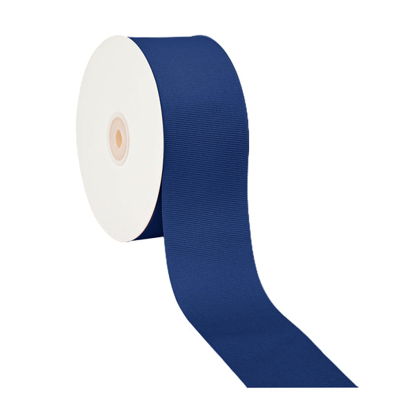 2 1/4" Textured Grosgrain Ribbon | Navy (370) | 50 Yard Roll