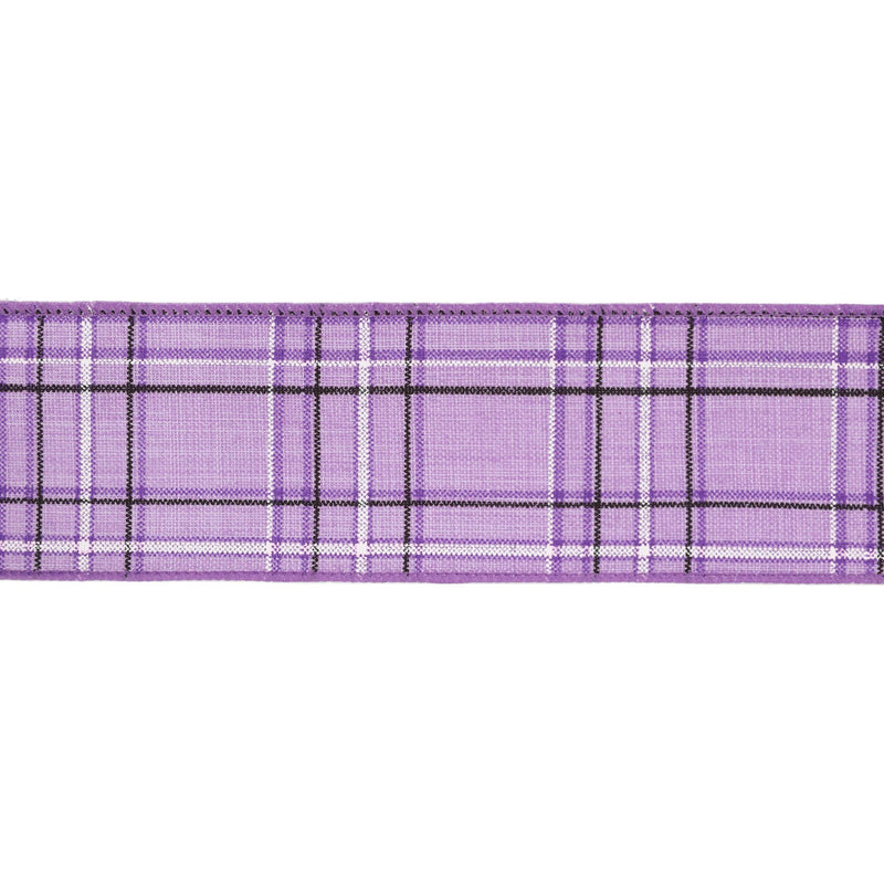 2 1/2" Wired Ribbon | Purple/Spring Plaid | 10 Yard Roll