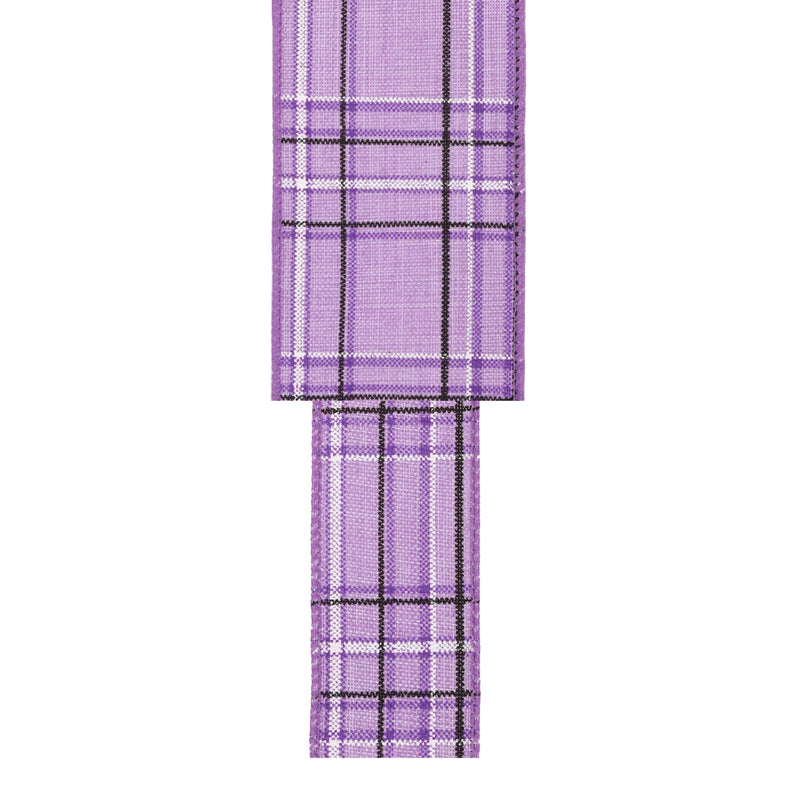 2 1/2" Wired Ribbon | Purple/Spring Plaid | 10 Yard Roll