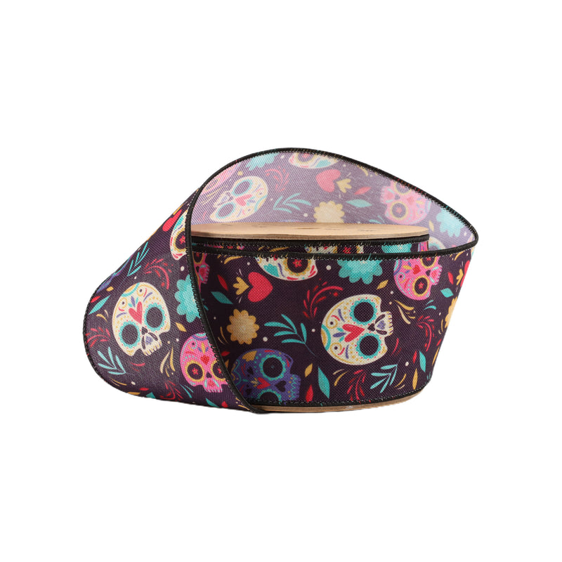 2 1/2" Wired Ribbon | DOD Sugar Skulls | 10 Yard Roll