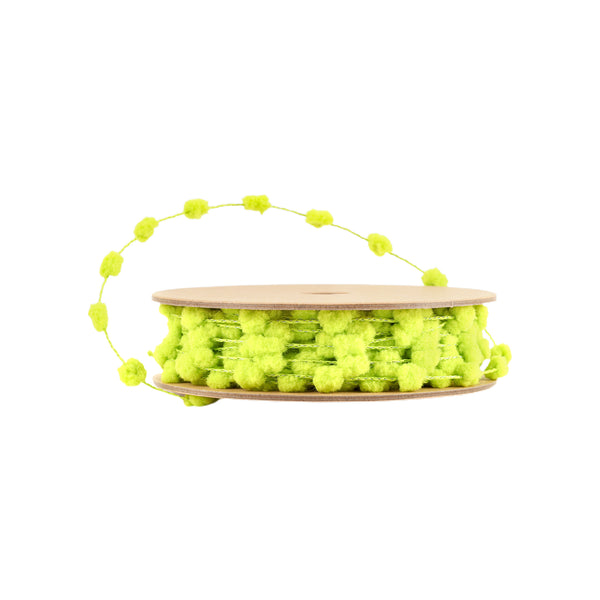 8mm Wired Pom Pom  | Lime | 25 Yard Roll