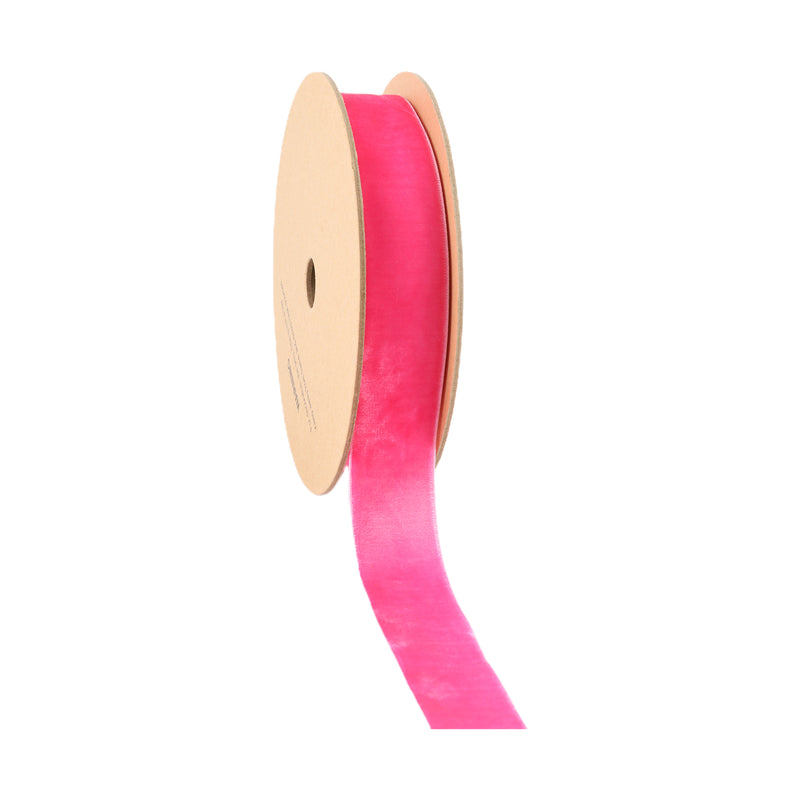 1" Velvet Ribbon | Shocking Pink | 10 Yard Roll