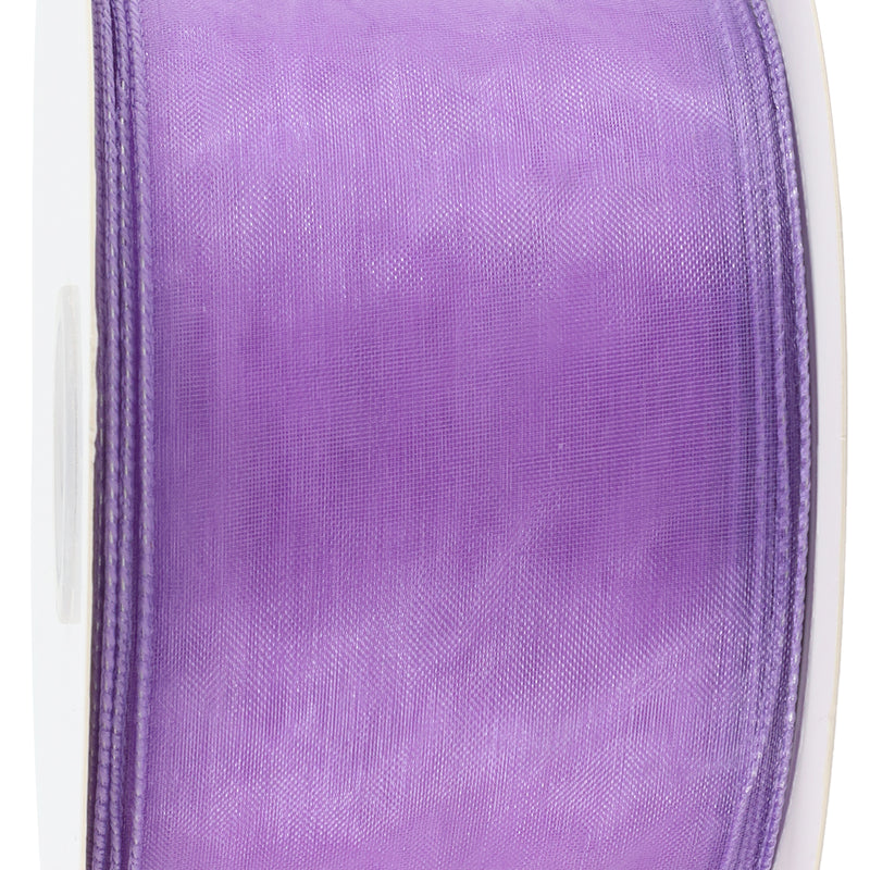 2 1/2" Wired Sheer Ribbon | Lavender | 50 Yard Roll