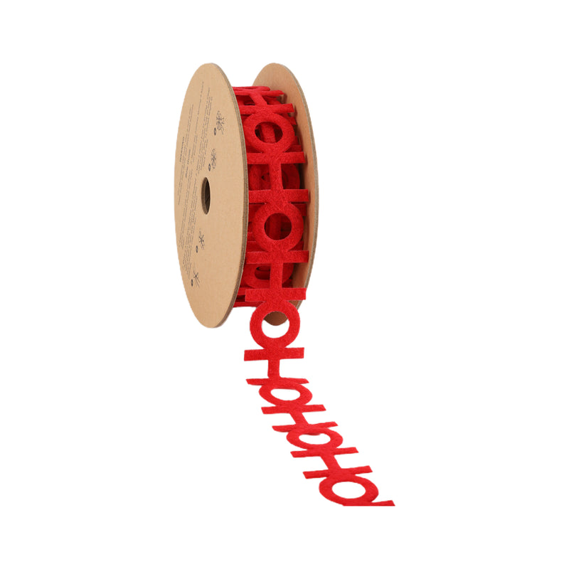 1" Ultra Sonic Trim | Ho Ho Ho on Red| 10 Yard Roll