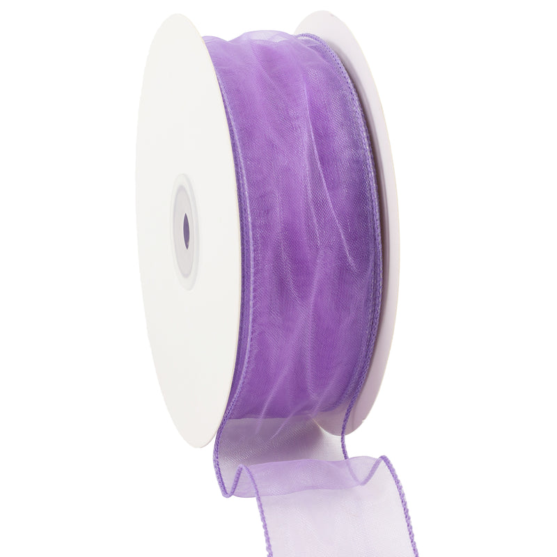 1 1/2" Wired Sheer Ribbon | Lavender | 50 Yard Roll