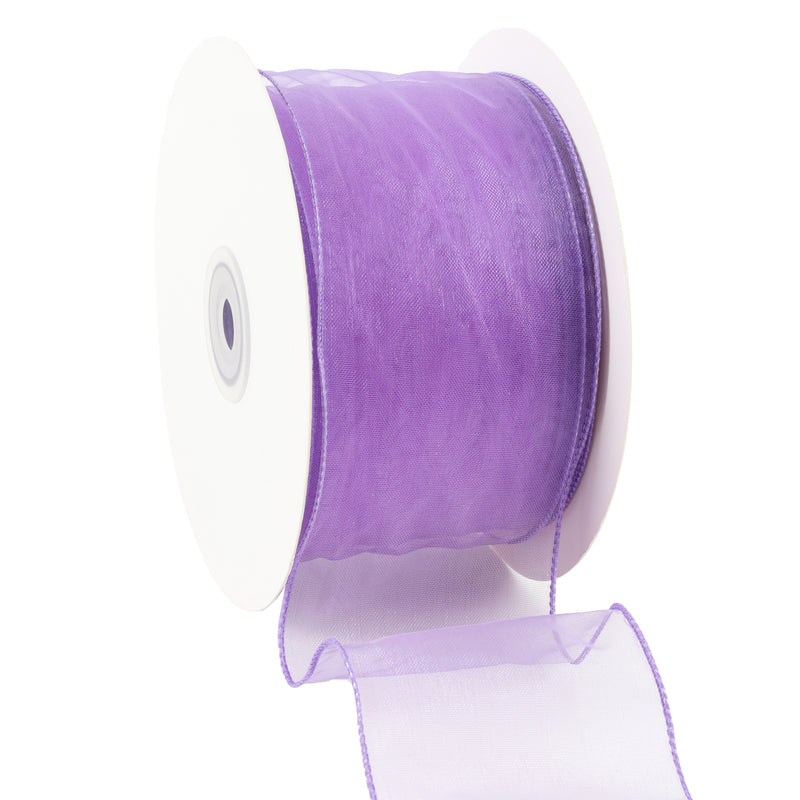 2 1/2" Wired Sheer Ribbon | Lavender | 50 Yard Roll