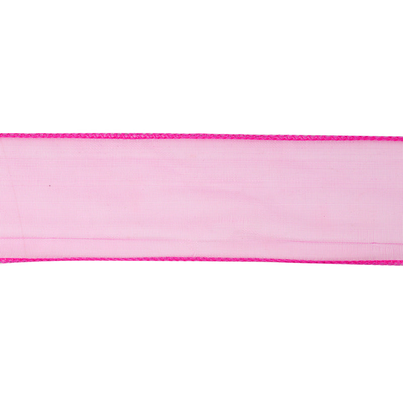 1 1/2" Wired Sheer Ribbon | Fuchsia | 50 Yard Roll