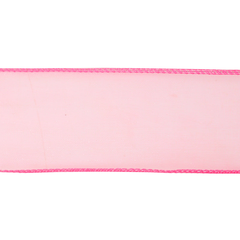 2 1/2" Wired Sheer Ribbon | Hot Pink | 50 Yard Roll