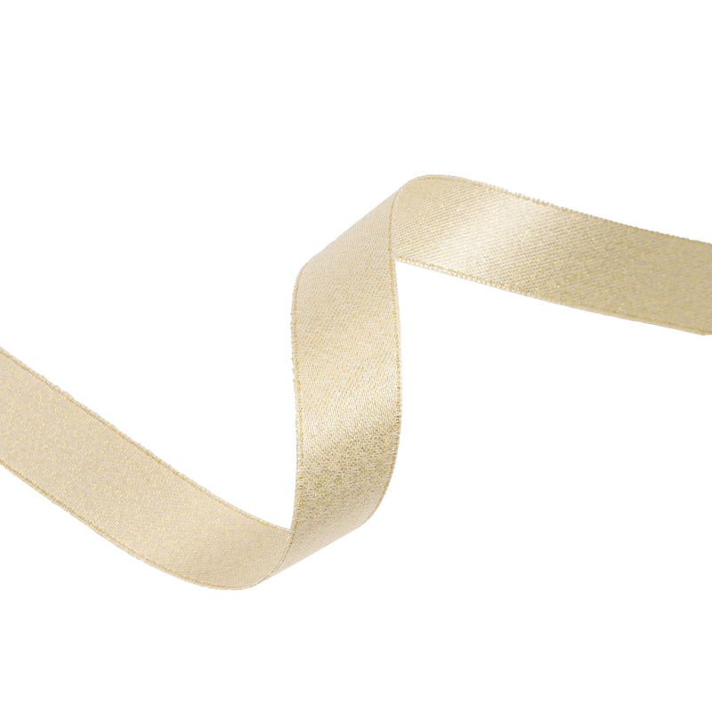 1" Metallic Grosgrain Ribbon | Pale Gold | 25yd Roll