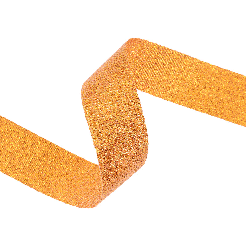 1" Metallic Grosgrain Ribbon | Orange | 25yd Roll
