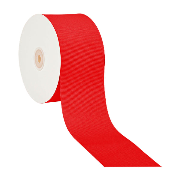 3" Textured Grosgrain Ribbon | Poppy Red (235) | 50 Yard Roll