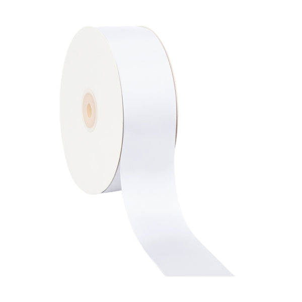 2" Double Face Satin Ribbon | White (029) | 25 Yard Roll