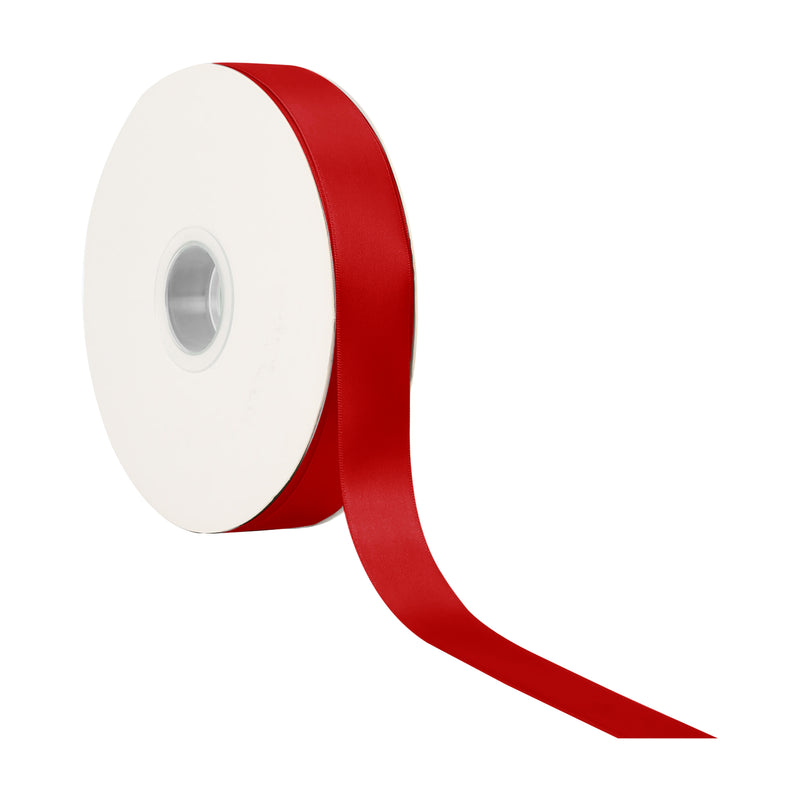 1" Double Face Satin Ribbon | Red (250) | 50 Yard Roll