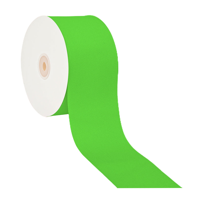 3" Textured Grosgrain Ribbon | Neon Green (2586) | 50 Yard Roll