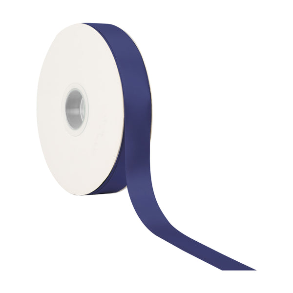 1" Double Face Satin Ribbon | Navy (370) | 25 Yard Roll