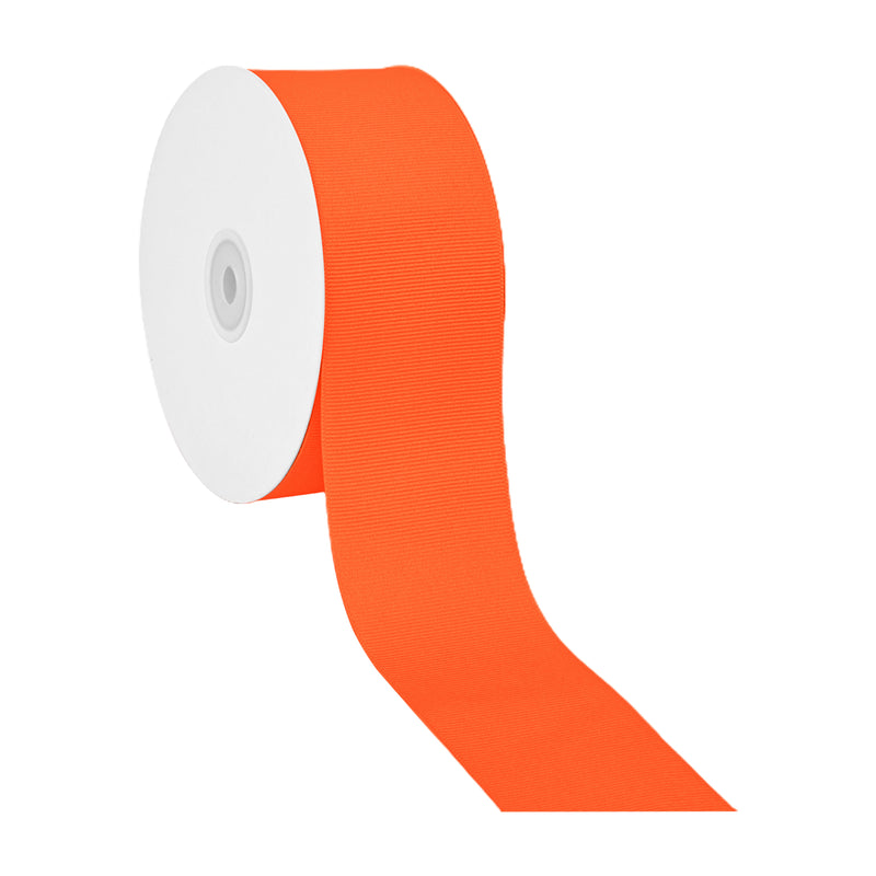 2 1/4" Textured Grosgrain Ribbon | Neon Orange (2511) | 50 Yard Roll