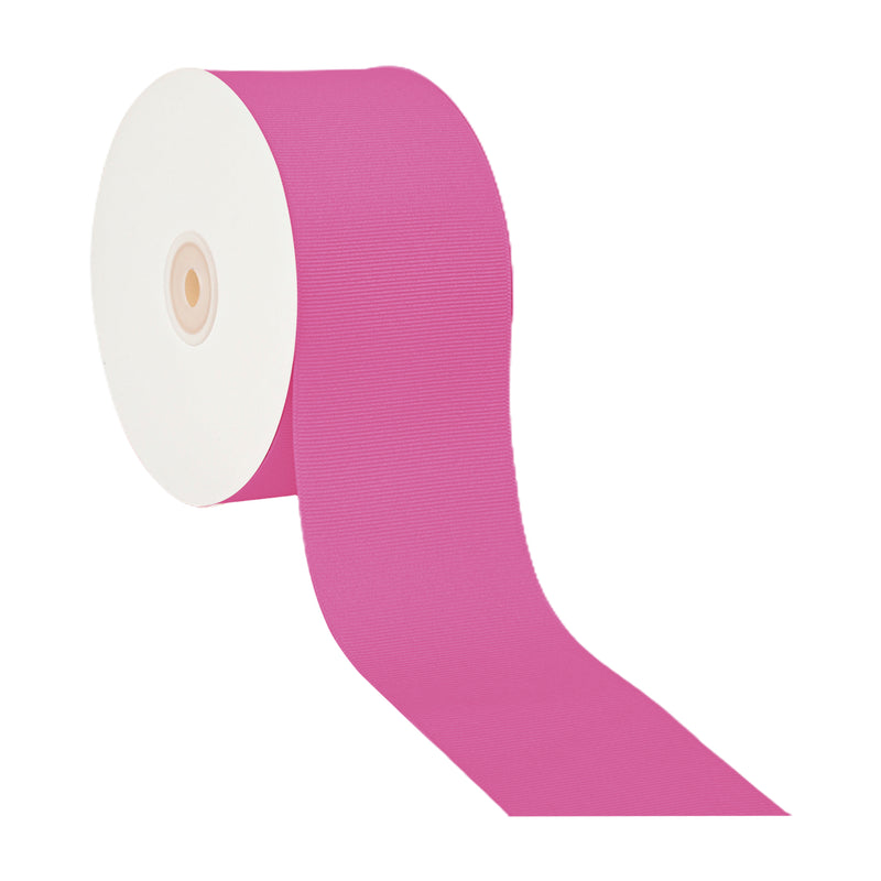 3" Textured Grosgrain Ribbon | Vibrant Pink (185) | 50 Yard Roll