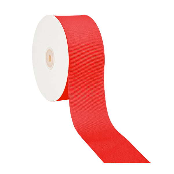 2 1/4" Textured Grosgrain Ribbon | Poppy Red (235) | 50 Yard Roll